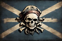 A Logo Where The "1N" Is Incorporated Into A Skull And Crossbones Pirate Flag, Embodying The Spirit Of Adventure On The High Seas. Keywords: Pirate Flag, Skull, 1N. Style: Grungy And Weathered, Like A