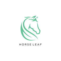 Wall Mural - horse leaf logo design icon symbols vector illustration.