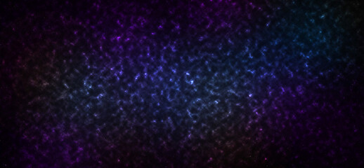 Wall Mural - Galaxy, space, universe, dark and black imitation background. Purple, mauve and blue blurred star textured effect. Graphic design, banner