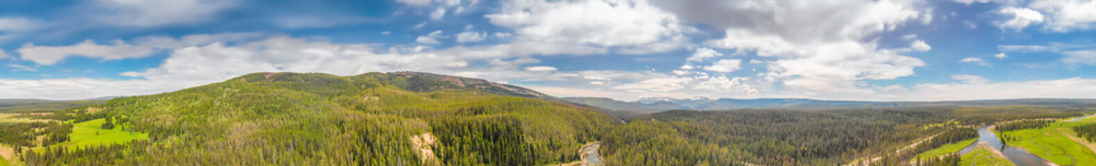 Sticker - Amazing aerial view of Yellowstone River in the National Park