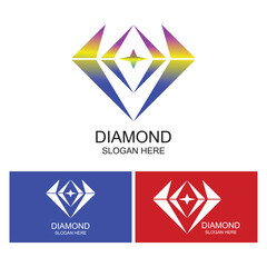 Diamond logo design simple concept Premium Vector