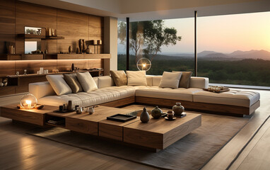 Wall Mural - Living room simple no unnecessary complex decoration