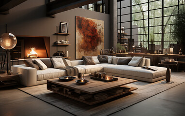 Wall Mural - Living room simple no unnecessary complex decoration