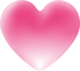 Wall Mural - Pink gradient heart cute elegant feminine symbol of love and tenderness 3d icon realistic vector