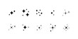 Sparkling star shimmer vector element set