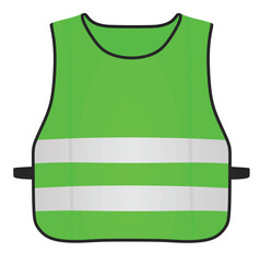 Wall Mural - Green reflective vest. vector illustration