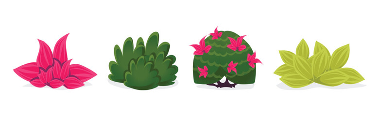 Sticker - Fantastic Bush for Ui Game Design Vector Set