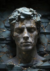Wall Mural - A close up of a statue of a man