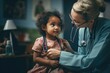 © Jools_art - A male and female doctor are examining a young child. A paediatrician at work. Caring for the health of children and people. Medical background, the concept of painless treatment.