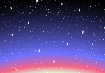 Wall Mural - stars in the sky on the sunrise or sundown. abstract background with colorful dawn and stars.
