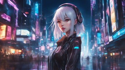 Wall Mural - anime-inspired cartoon, anime   cyber girl