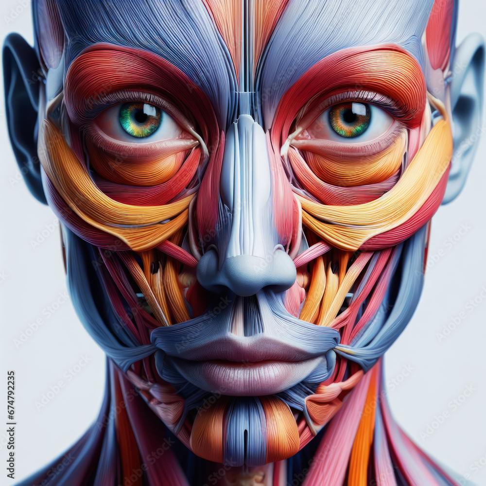 Illustration of Female Anatomy of the face. Medical Background. Human ...