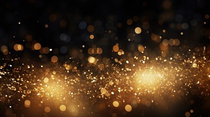 Wall Mural - background of abstract glitter lights. gold and black. de focused