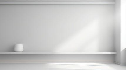 Aufkleber - Abstract white studio background for product presentation. Empty gray room with shadows of window. Display product with blurred backdrop.