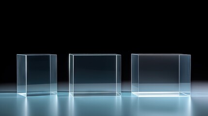 ACRYLIC BLOCKS 4 SOLID CLEAR PERSPEX BLOCKS PLINTHS. Acrylic Rectangular Oblong Plinths for Product Photography Props or Retail Jewellery Displays. Transparent Acrylic Pedestal Clipping Paths in JPEG