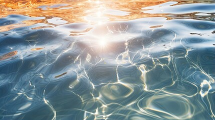 Poster - Ripple water surface and sun reflection in swimming pool