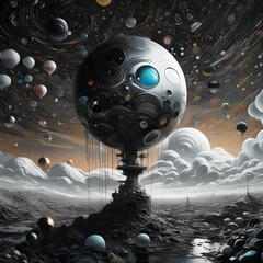 Wall Mural - alien planet in space