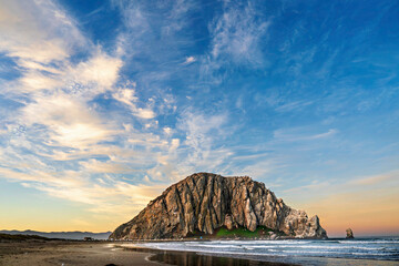 Wall Mural - Sunset, sunrise over ocean, with Rock, Island