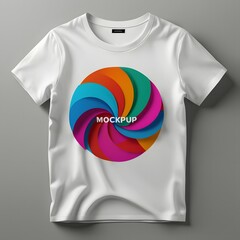 Wall Mural - T-shirt design template with colorful circles