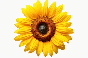 Canvas Print - A beautiful yellow sunflower on a clean white background. Perfect for adding a touch of nature to any design or project