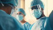 © Acronym - Diverse team of professional medical surgeons perform surgery in the operating room using high-tech equipment.