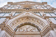 Low angle view of the facade of the Basilica Santa Croce in Florence