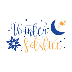 Wall Mural - Text WINTER SOLSTICE on white background