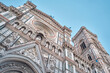 Facade of the Santa Maria del Fiore cathedral in Florence and Giotto's bell tower