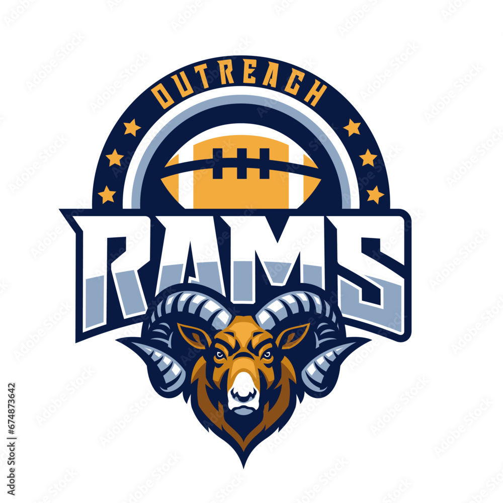 rams american football logo Stock Vector | Adobe Stock