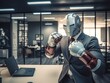 Robot dressed as an official worker. AI