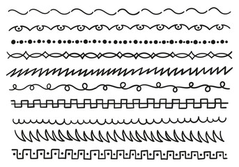 Single line set in different styles. Waves, spine, squared, arabesques etc.