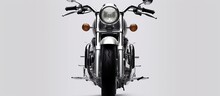 White Motorcycle Isolated On Background. 3d Rendering - Illustration