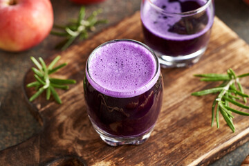 Wall Mural - Fresh homemade cabbage juice on a table