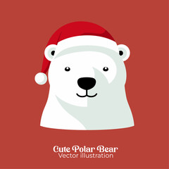 Wall Mural - Christmas Vector Art: The Adorable Polar Bear