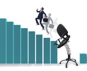 Wall Mural - Promotion concept with businessman ejected from chair