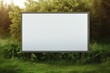 © SKIMP Art - blank outdoor sign on grass background Generative AI