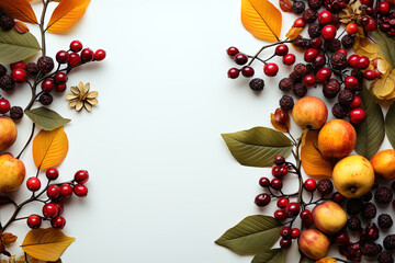 Thanksgiving Day background with copy space mockup. Ai art