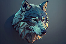 Lowpoly Grey Wolf With Background