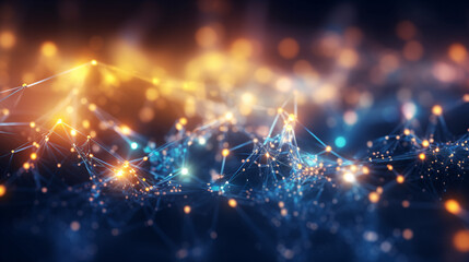 Wall Mural - abstract digital network background, technology and complex engineering concept, generative ai