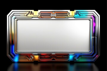 Abstract high tech black border, futuristic technology background