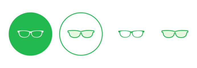 Glasses icon set. Glasses vector icon