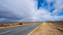 Rainbow Over The Road Somewhere In South Africa