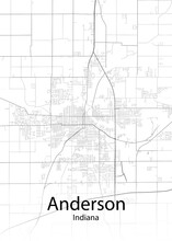 Anderson Indiana Minimalist Map