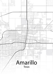 Sticker - amarillo texas minimalist map