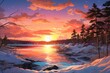 Winter Sunsets and Sunrises - Generative AI
