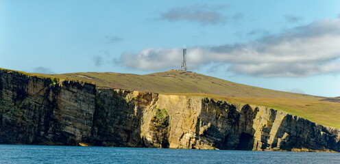 Poster - Cell Tower on Coast of Shetland Islands