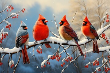 winter birds - generative ai