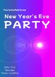 canvas print picture - You are invited to our new year's eve party text in white over purple and blue bands and lights