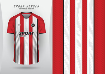 Wall Mural - background for sports jersey football jersey running jersey racing red and white stripes and zigzag pattern