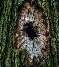AI Generated Tree Bark With Hole